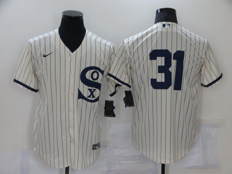Men Chicago White Sox #31 No Name Cream stripe Dream version Game Nike 2021 MLB Jersey->chicago white sox->MLB Jersey